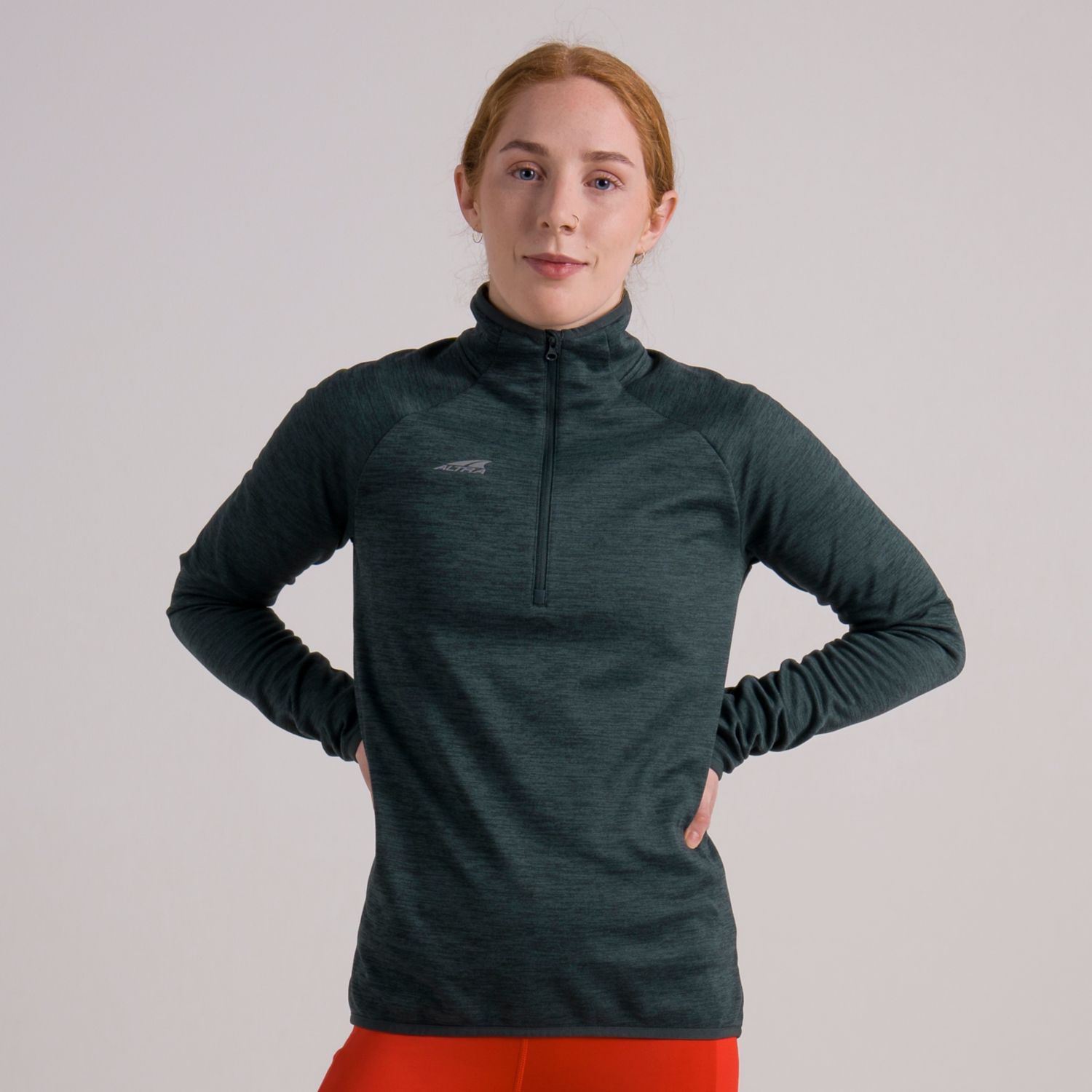 Dámské Mikiny Altra Core 1/2 Zip Tmavě Zelene | CZ-80169549