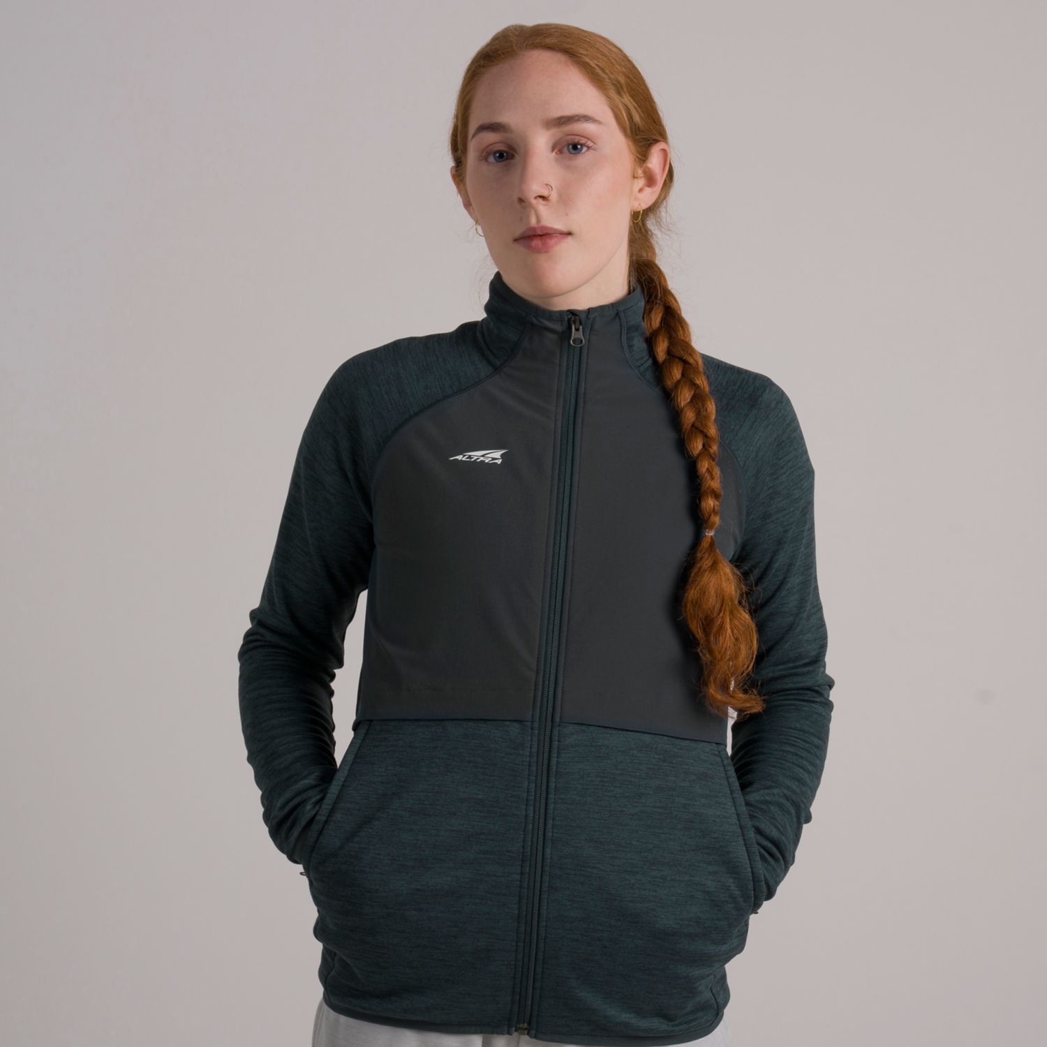 Dámské Běžecká Bunda Altra Everyday Hybridní Tmavě Zelene | CZ-51709839